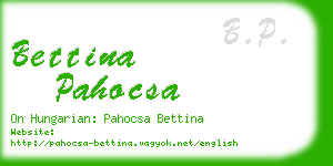 bettina pahocsa business card